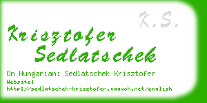 krisztofer sedlatschek business card